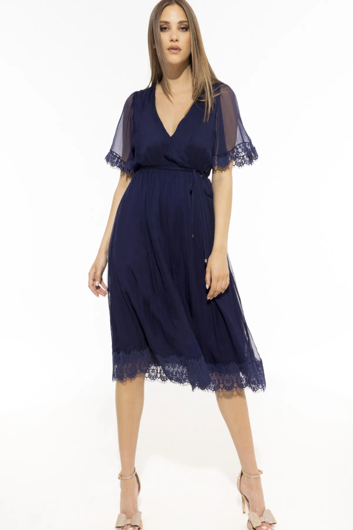 Discount V-neck silk midi dress Dresses