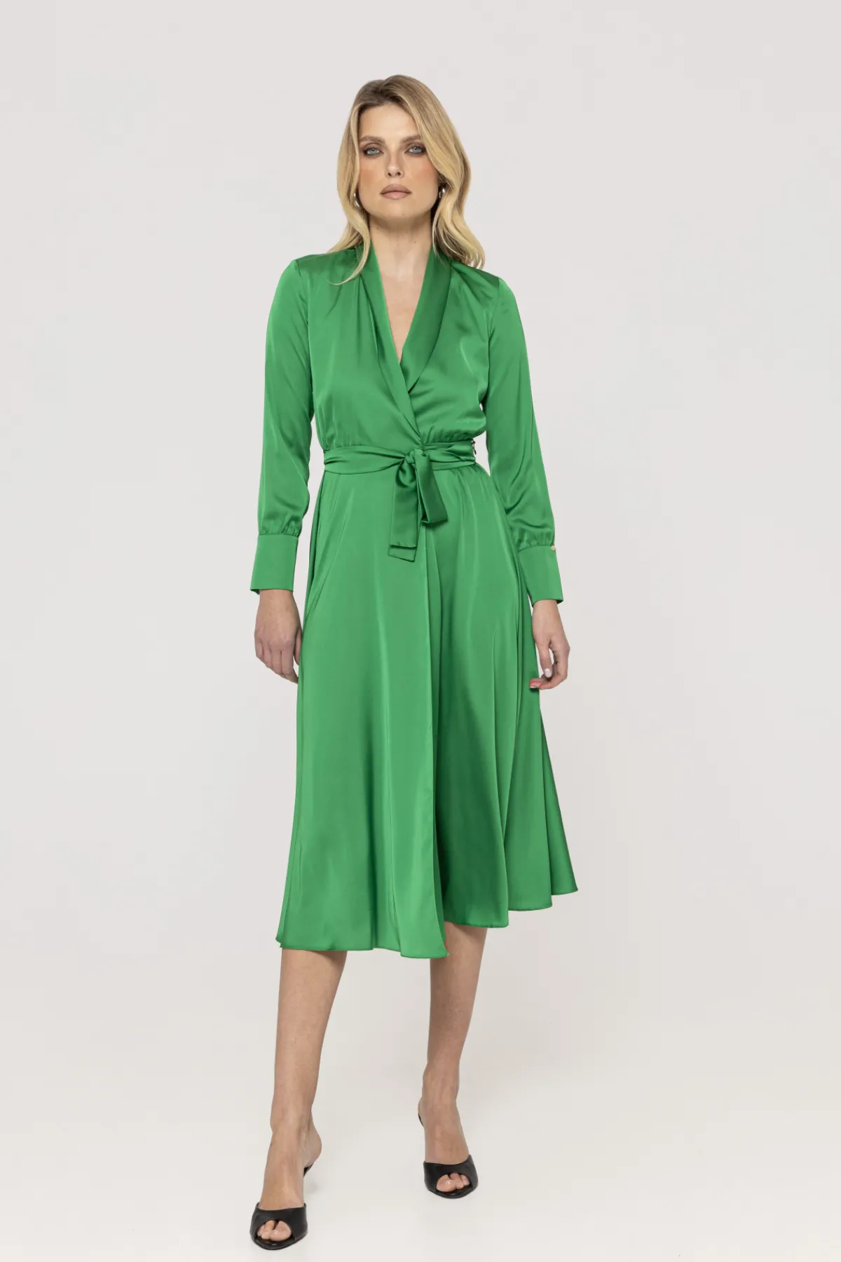 Best Sale Wrap belted satin dress Dresses