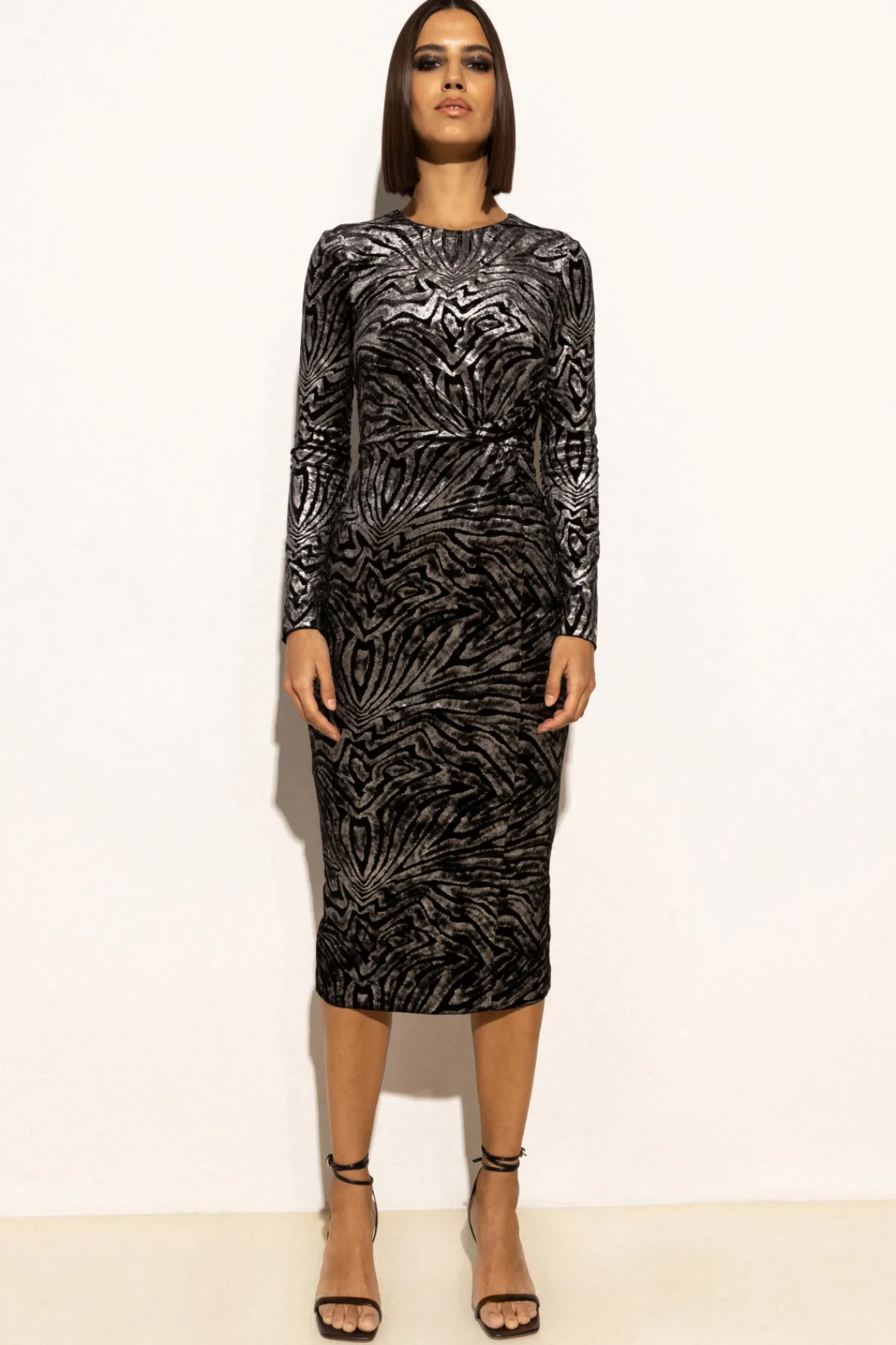 Flash Sale Zebra-print velvet dress Dresses